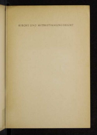 Kirche und Mitbestimmungsrecht