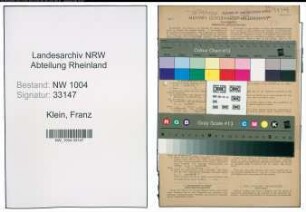 Entnazifizierung Franz Klein , geb. 27.09.1905 (Kraftfahrer)