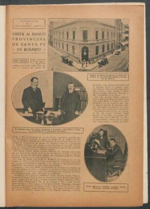 Visita al Banco Provincial de Santa Fe en Rosario : Manifestaciones de la vida económica argentina