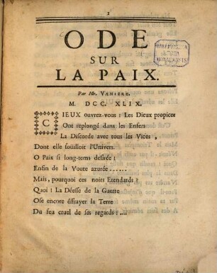Ode sur la Paix