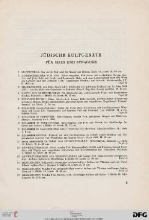 Jüdische Kultgeräte (Nr. 1-166)