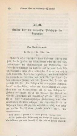 554-582 Studien über die italienische Philosophie der Gegenwart (Neue Serie) : I. Der Positivismus (Fortsetzung)
