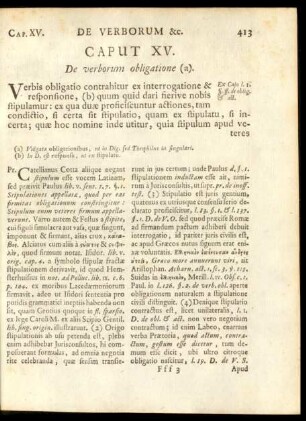 Caput XV. De verborum obligatione (a)