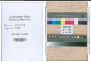 Entnazifizierung Rudolf Mende , geb. 12.08.1893 (Polizist)