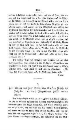 Herr Unger und Herr Götz, oder über den Ansatz bei Aufgaben, die durch Proportionen gelöśt werden können