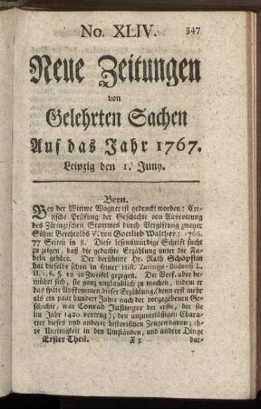No. XLIV. Leipzig den 1. Juny. - No. LII. Leipzig den 29. Juny.