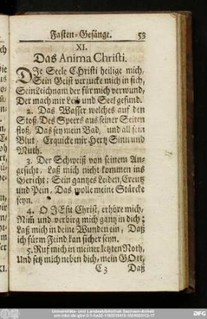 XI. Das Anima Christi.