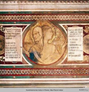 Maestà : Rahmenfiguren