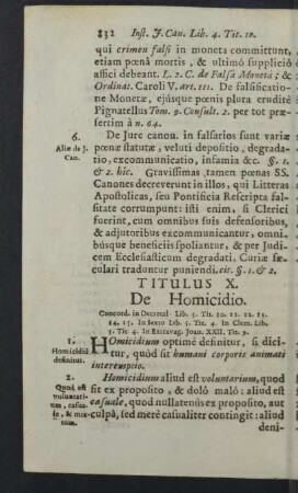 Titulus X. De Homicidio.