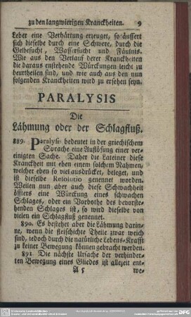 Paralysis : Die Lähmung oder der Schlagfluß