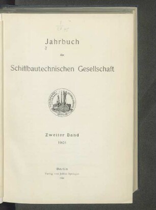 2.1901: Jahrbuch der Schiffbautechnischen Gesellschaft