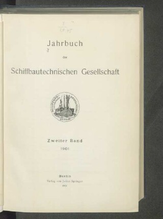2.1901: Jahrbuch der Schiffbautechnischen Gesellschaft