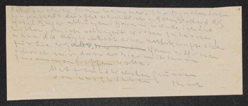 Brief von Margarete Hauptmann an Ilse Langner