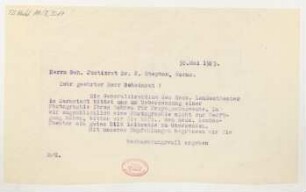 Brief an Karl Stephan : 30.05.1925