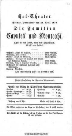 Die Familien Capuleti und Montecchi