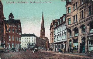Leipzig-Lindenau: Marktplatz und Kirche