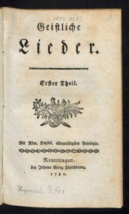 Th. 1: Geistliche Lieder