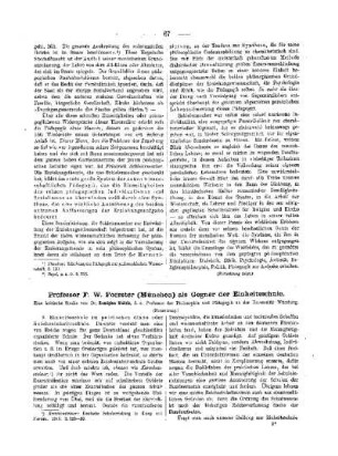 Professor F. W. Foerster (München) als Gegner der Einheitsschule : (Fortsetzung)