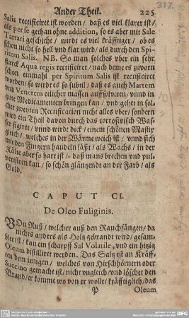 CAPUT CI. De Oleo Fuliginis.