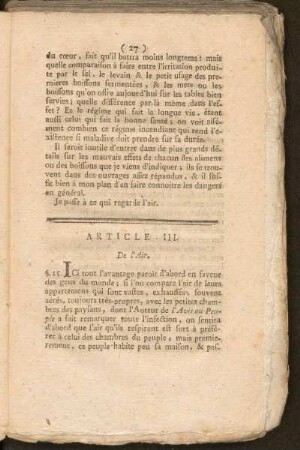 Article III. De l'Air