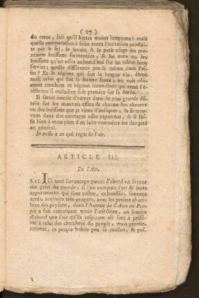 Article III. De l'Air