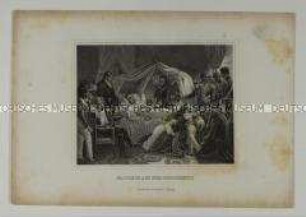 Napoleon auf dem Sterbebette (aus dem Mappenwerk: Napoleon, dargestellt nach den besten Quellen)