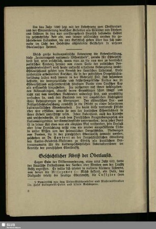 Geschichtlicher Abriß der Oberlausitz