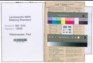 Entnazifizierung Paul Wissbroecker , geb. 08.04.1900 (Hausmeister)