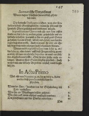 Summarische Vorzeichnus Was in diesem Büchlein furnemblich gehandelt wirt.