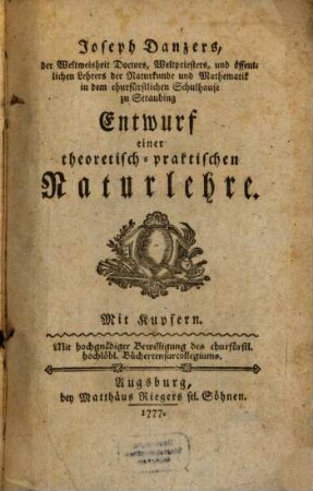 Entwurf einer theoretisch-praktischen Naturlehre