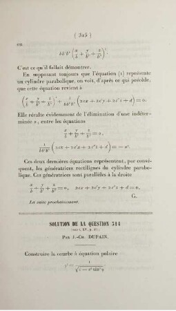 Solution de la question 314.