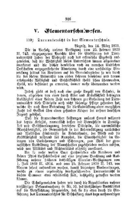 Turnunterricht in der Elementarschule : [IV. Elementarschulwesen]