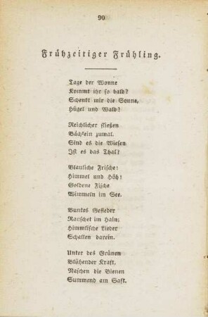 Frühzeitiger Frühling.