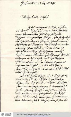 Brief vom 13.04.1898