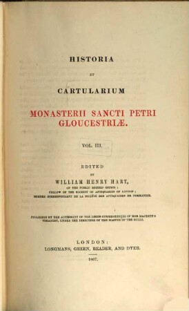 Historia et cartularium Monasterii Sancti Petri Gloucestriae, 3