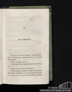 III. Les Comédiens.
