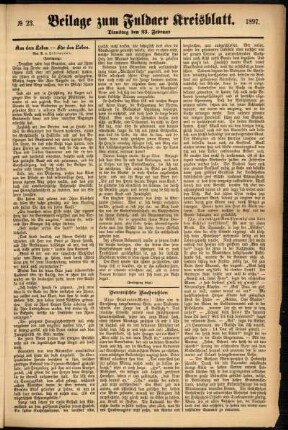 Zweite Ausgabe vom Dienstag, den 23. Februar 1897.