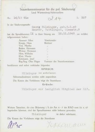 Hilzinger, Georg