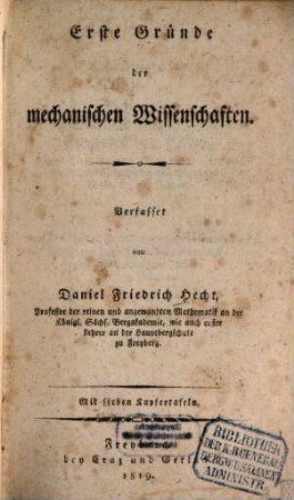 Erste Gründe der mechanischen Wissenschaften