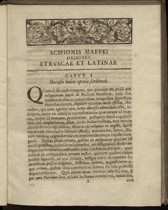 Caput I Occasio huius scribendi.