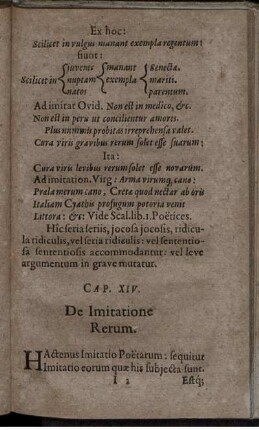 Cap. XIV. De Imitatione Rerum