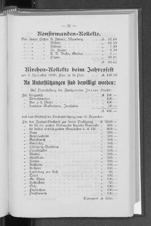 Kirchen=Kollekte beim Jahresfest