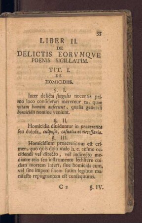 Liber II. De Delictis Eorvmqve Poenis Sigillatim