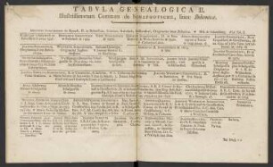 Tabula Genealogica II. Illustrissimorum Comitum de Schafgotsche, lineæ Bohemicæ.