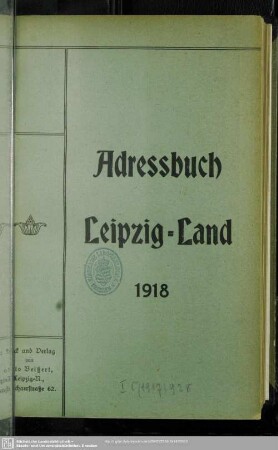 1918: Adressbuch Leipzig-Land
