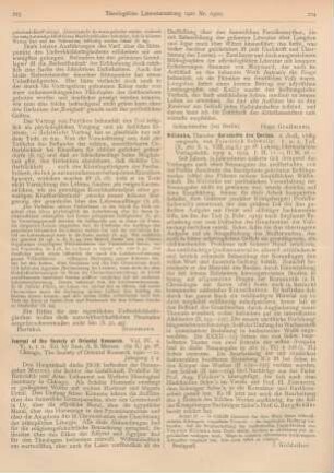 223-224 [Rezension] Mercer, Sam A. B. (Ed.), Journal of the Society of Oriental Research. Vol. IV u. V