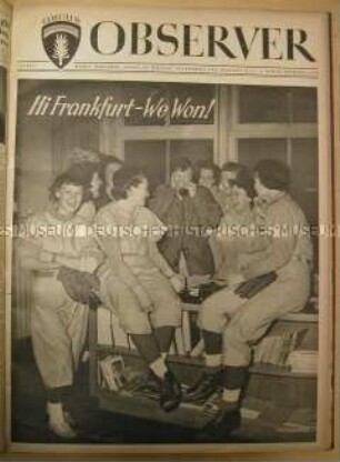 Titelblatt OMGUS Observer. Weekly Newspaper, Office of Military Government for Germany (US) + Berlin , Issue 59 im Band "Observer 1946"
