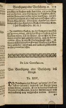 113-122, Titulus XXV - XXIX