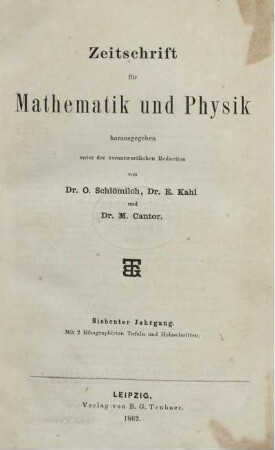 7: Zeitschrift für Mathematik und Physik