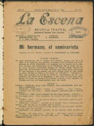 Mi hermano, el seminarista : comedia en tres cuadros